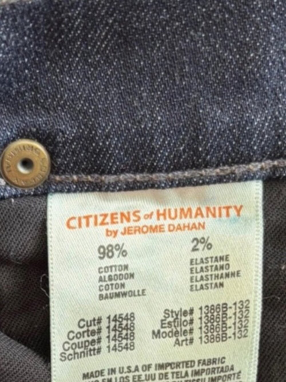 CITIZENS Of HUMANITY "Dani" Cropped & Cuffed, Mid-Rise Dark Wash Jeans - 25 Dark - Picture 10 of 11